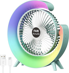 Ventilador de escritorio personal de 5 pulgadas con luz LED